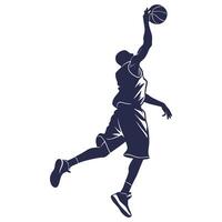 Basketball player silhouette on white background vector