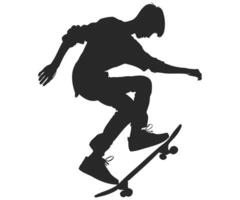 A silhouette of a man on a skateboard vector