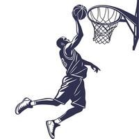 Basketball player dunking the ball illustration vector