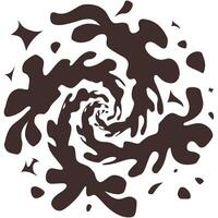 A black and white swirl with stars and dots vector