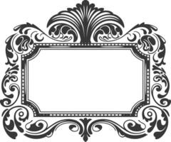 An ornate frame with a black and white design vector