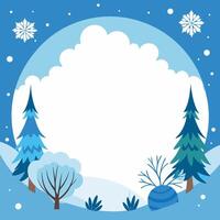 Winter banner with snow and cold environment frame vector