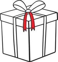 Gift box red ribbon vector