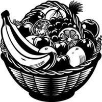 Tasty Fruits Art Elements in a bowl vector