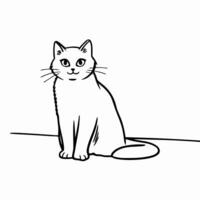 simle cat design fines lines vector