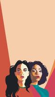 vertical banner with place for text for Women's Day. The concept of woman, femininity, independence and equality. Concept of the movement for gender equality and empowerment vector