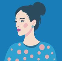 portrait of a woman. Feminism concept. Modern bright portrait of a woman avatar for social networks simple flat style and abstraction. Modern illustrations for interior design and web design vector