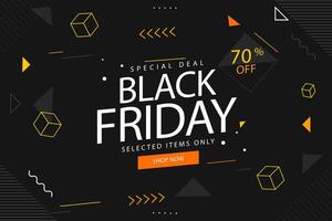 Black Friday Sale square banner template for social media posts, mobile apps, banners design, web or internet ads. Trendy abstract square template with geometric shape vector