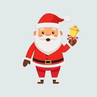 8 Santa ClausSanta Claus with bell drawn by hand. Isolated object on white background. flat style illustration. vector