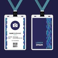 Abstract Geometric Vertical Bar Pattern ID Card Design vector