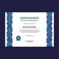 Abstract Geometric Vertical Bar Pattern Certificate Template Design vector