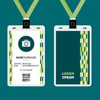 Abstract Geometric Diagonal Bar Pattern ID Card Design vector