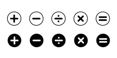 Calculator symbol collection. Mathematic symbol set. Math sign icons. vector