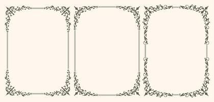 Set of Decorative vintage frames and borders set vector