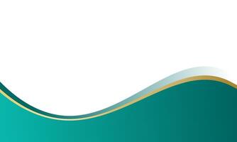 green and gold wave background vector