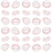 random doodle cakes pattern vector