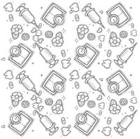 doodle healthy equipment pattern vector
