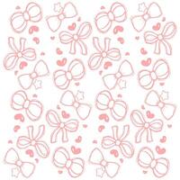 pink ribbon doodle pattern vector