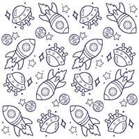 space doodle pattern vector