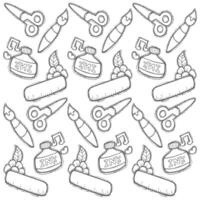 work items doodle pattern vector
