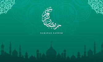 ramadan kareem background with mosque ornament vector
