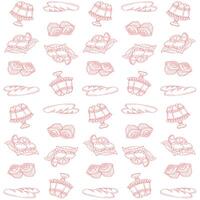 pink dessert doodle pattern vector