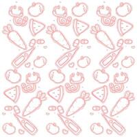 doodle healthy pattern vector