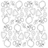 doodle fruit pattern vector