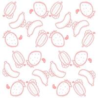 doodle fruits pattern vector