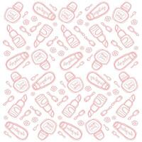 make up doodle pattern vector