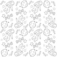 spaceman doodle pattern vector