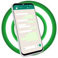 Modern 3D Template Whats app Interface Illustration. Internet network concept. png