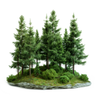 Green Forest Isolated Transparent Pine Trees Design Element for Nature Projects png