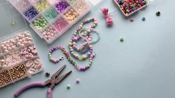 Crafting friendship bracelets with colorful beads video