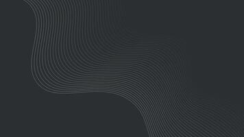 Abstract black background with wavy lines and curves vector