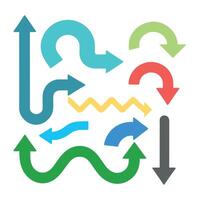 Curved and Wavy Arrow Illustration for Decorative Projects vector