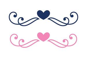 Romantic Valentines Day Heart with Frame Line Art vector