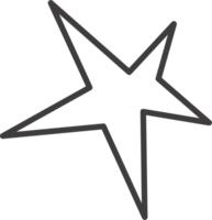 Y2k star shape. Outline icon of abstract spark and shiny irregular flash burst. Bling and twinkle geometric minimal retro design element png