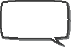 Pixel speech bubble for game design and chart. Retro chat box for dialog comment and messages. Conversation balloon shape. 8 bit cartoon element png