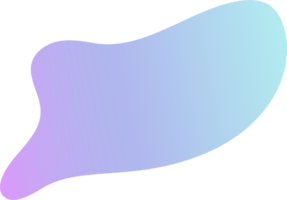 Abstract gradient shape. Fluid blob with liquid color gradation. Organic irregular watercolor element. Amoeba iridescent holographic design png