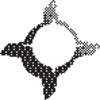 Bitmap pattern star shape. Halftone gradient element. Y2k graphic abstract icon. Dither noisy grunge texture. png