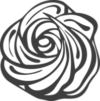 Meringue icon. Outline illustration of swirl desert and mousse foam. Whipped cream for cake and pie desserts. png