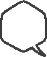 Pixel speech bubble for game design and chart. Retro chat box for dialog comment and messages. Conversation balloon shape. 8 bit cartoon element png