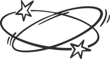 Cartoon bomb boom effect. Bang burst and splashes elements. Doodle orbits with stars and speed lines. Hand drawn bubbles and flash motion graphic. png