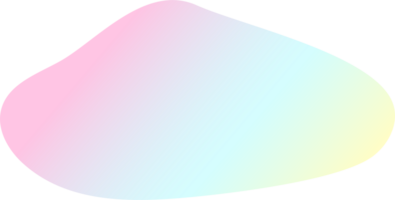 Abstract gradient shape. Fluid blob with liquid color gradation. Organic irregular watercolor element. Amoeba iridescent holographic design png