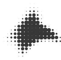 Halftone dotted shape. Paint blob with noisy effect. Abstract splatter shape png