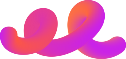 3D gradient shape. Abstract pink colored fluid swirl element. Wavy blend spiral object. Dynamic organic neon stroke. Bright gradation stripe png