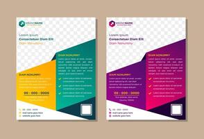 Business abstract template. Brochure design, cover modern layout, annual report, poster, flyer in A4 with colorful triangles, geometric shapes for tech, science, market with light background vector