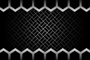Black abstract geometric background. Modern shape concept with light gradient. brick pattern with gradient grey colors. hexagon for border vector