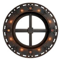A circular metal object with lights on it png